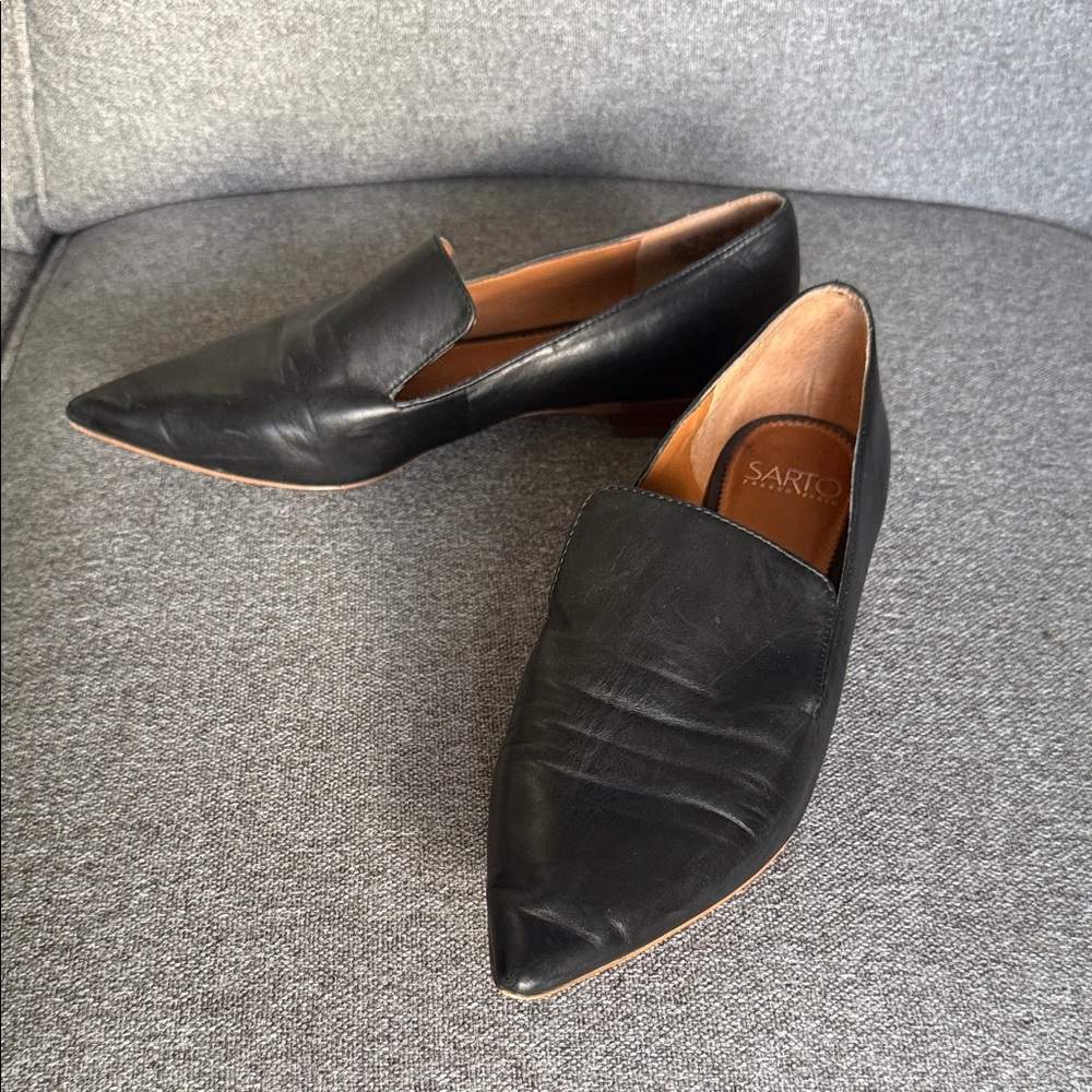 Franco Sarto Black Leather Loafers